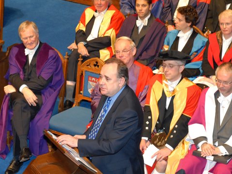 First Minister Alex Salmond delivers the St Andrew's Day Graduation address.